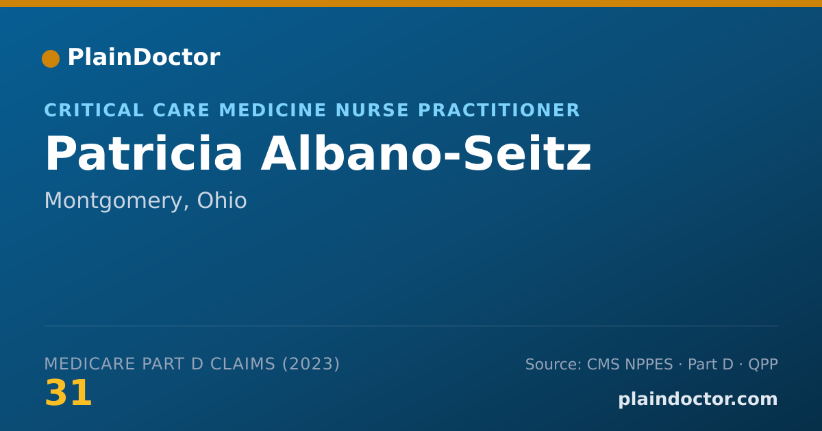 Shareable card for Patricia Albano-Seitz - Critical Care Medicine Nurse Practitioner, Montgomery, OH