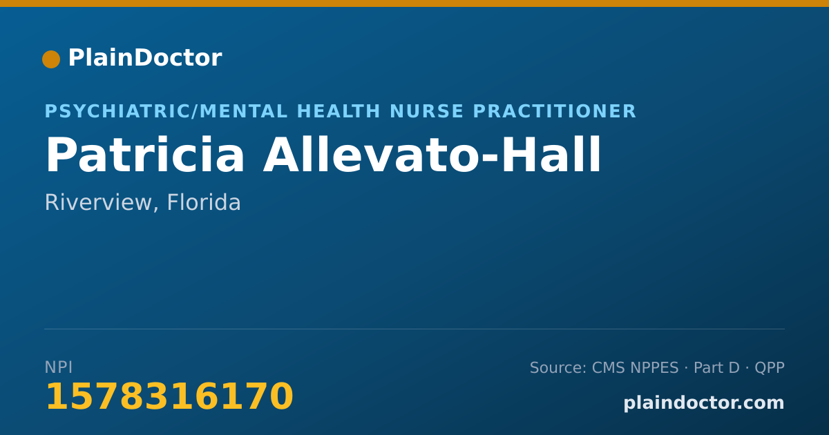 Shareable card for Patricia Allevato-Hall - Psychiatric/Mental Health Nurse Practitioner, Riverview, FL