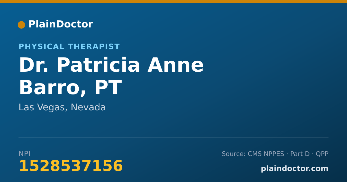 Shareable card for Patricia Anne Barro, PT - Physical Therapist, Las Vegas, NV