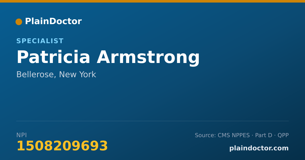 Shareable card for Patricia Armstrong - Specialist, Bellerose, NY