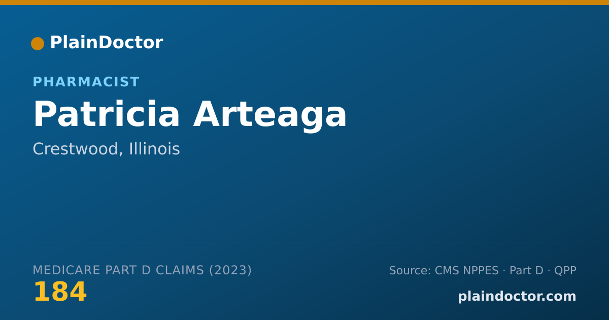 Shareable card for Patricia Arteaga - Pharmacist, Crestwood, IL