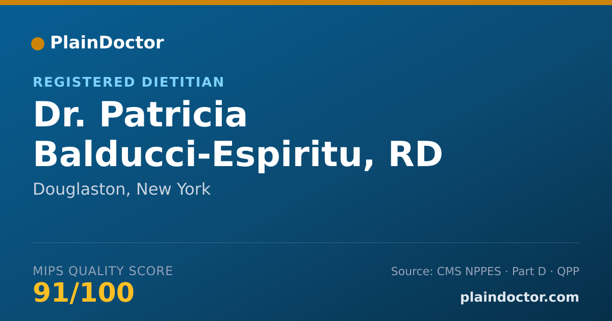 Shareable card for Patricia Balducci-Espiritu, RD - Registered Dietitian, Douglaston, NY