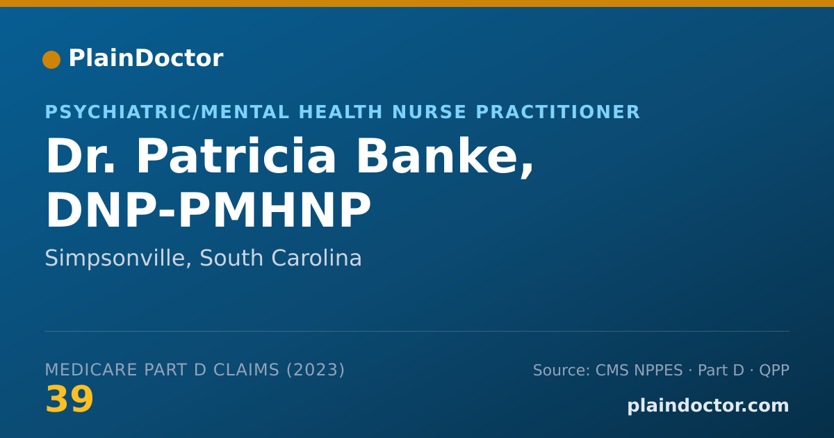 Shareable card for Patricia Banke, DNP-PMHNP - Psychiatric/Mental Health Nurse Practitioner, Simpsonville, SC