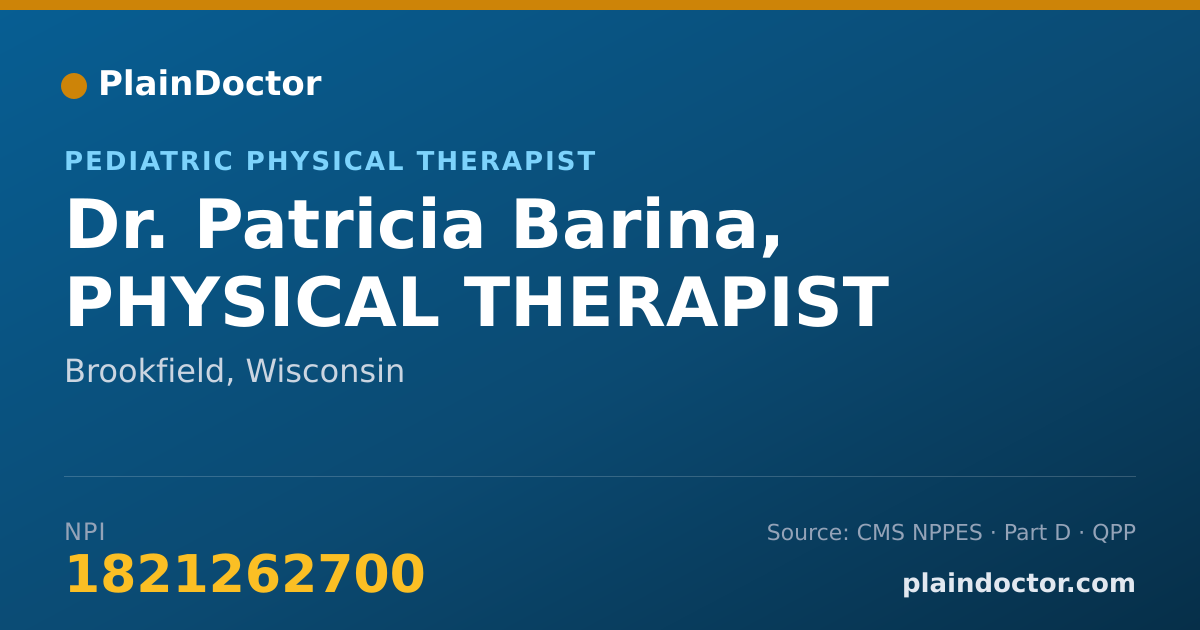 Shareable card for Patricia Barina, PHYSICAL THERAPIST - Pediatric Physical Therapist, Brookfield, WI