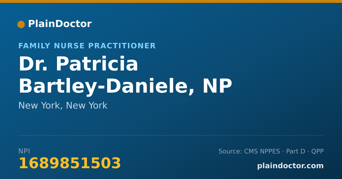 Shareable card for Patricia Bartley-Daniele, NP - Family Nurse Practitioner, New York, NY
