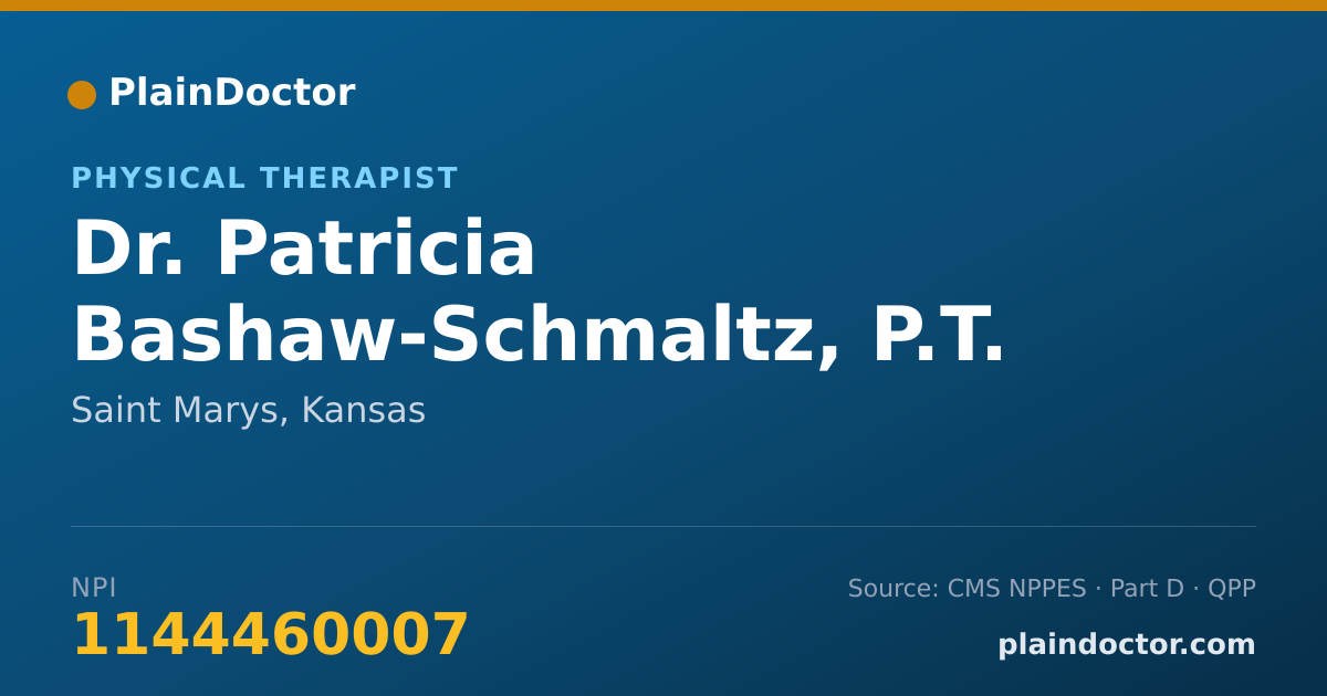 Shareable card for Patricia Bashaw-Schmaltz, P.T. - Physical Therapist, Saint Marys, KS