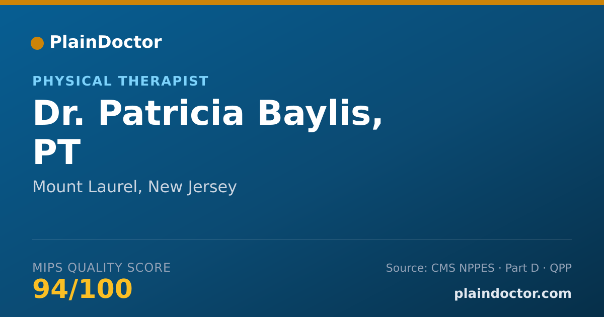 Shareable card for Patricia Baylis, PT - Physical Therapist, Mount Laurel, NJ