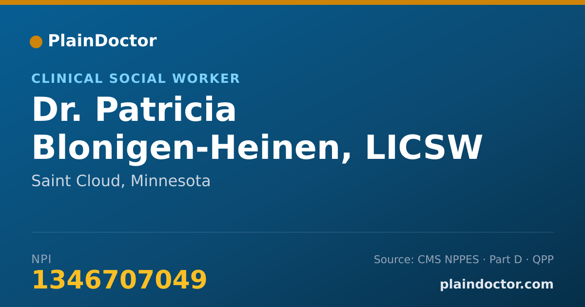 Shareable card for Patricia Blonigen-Heinen, LICSW - Clinical Social Worker, Saint Cloud, MN