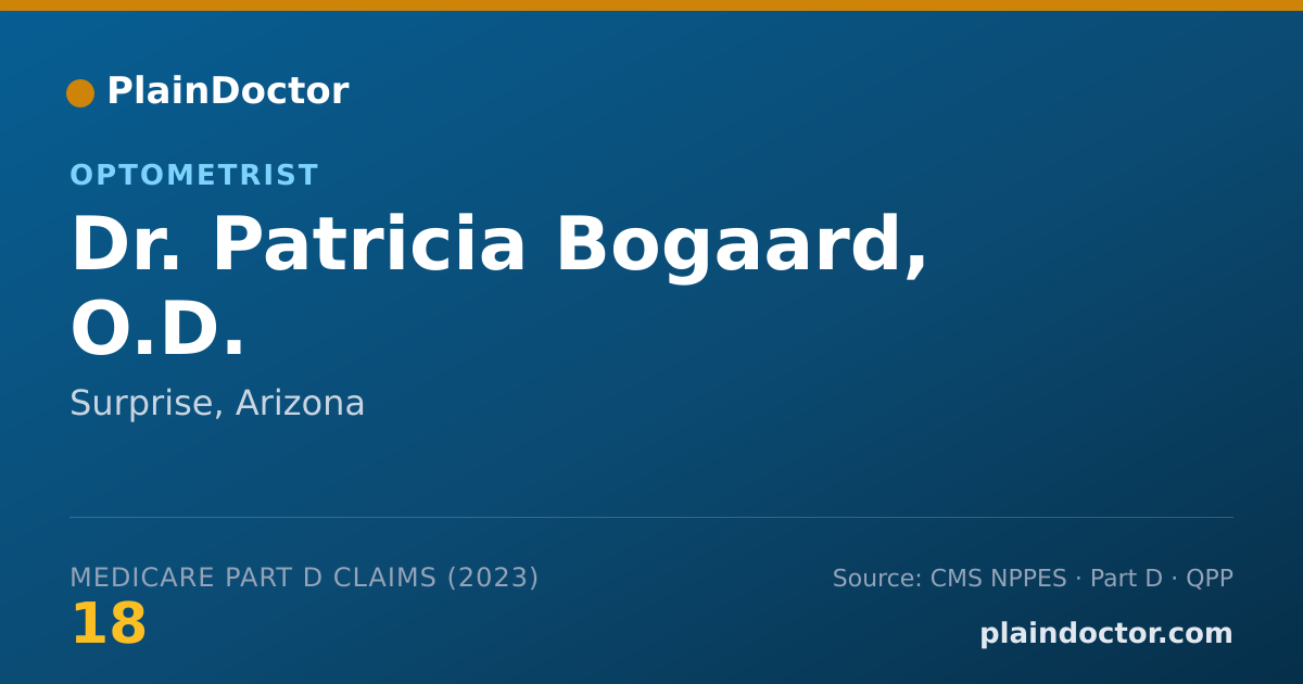 Shareable card for Patricia Bogaard, O.D. - Optometrist, Surprise, AZ