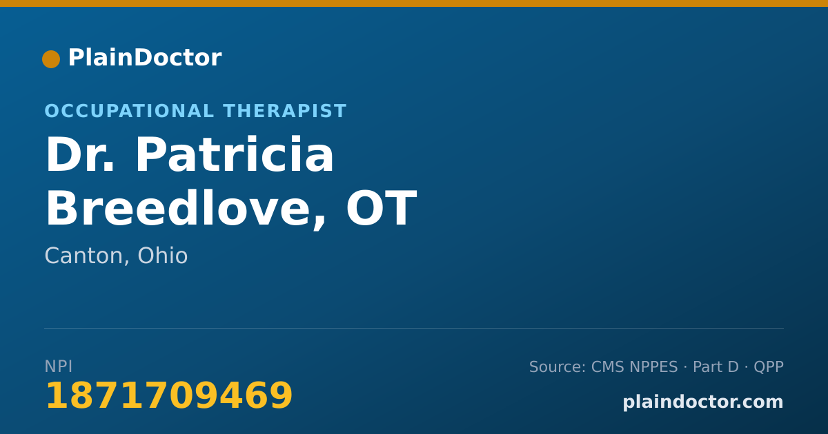 Shareable card for Patricia Breedlove, OT - Occupational Therapist, Canton, OH