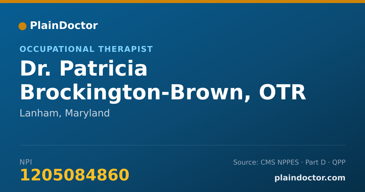 Shareable card for Patricia Brockington-Brown, OTR - Occupational Therapist, Lanham, MD