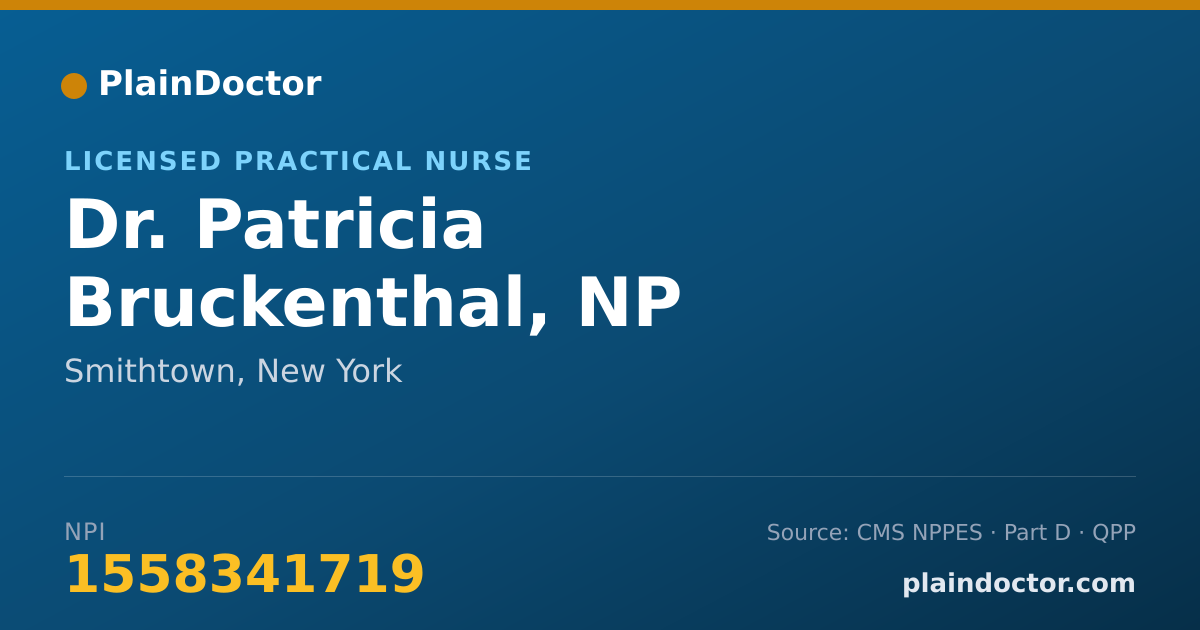 Shareable card for Patricia Bruckenthal, NP - Licensed Practical Nurse, Smithtown, NY