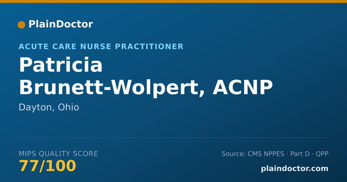 Shareable card for Patricia Brunett-Wolpert, ACNP - Acute Care Nurse Practitioner, Dayton, OH