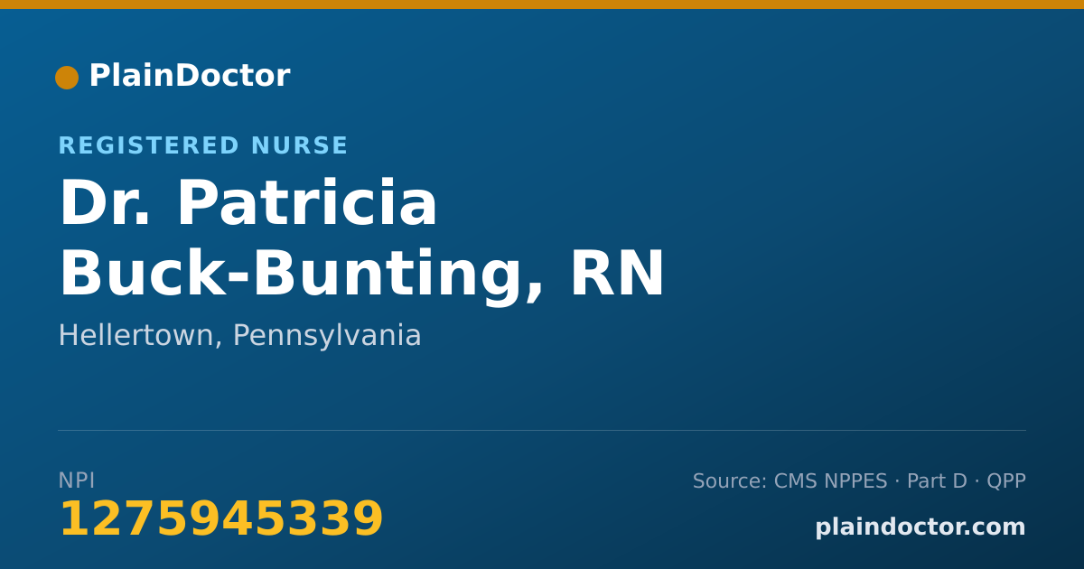 Shareable card for Patricia Buck-Bunting, RN - Registered Nurse, Hellertown, PA