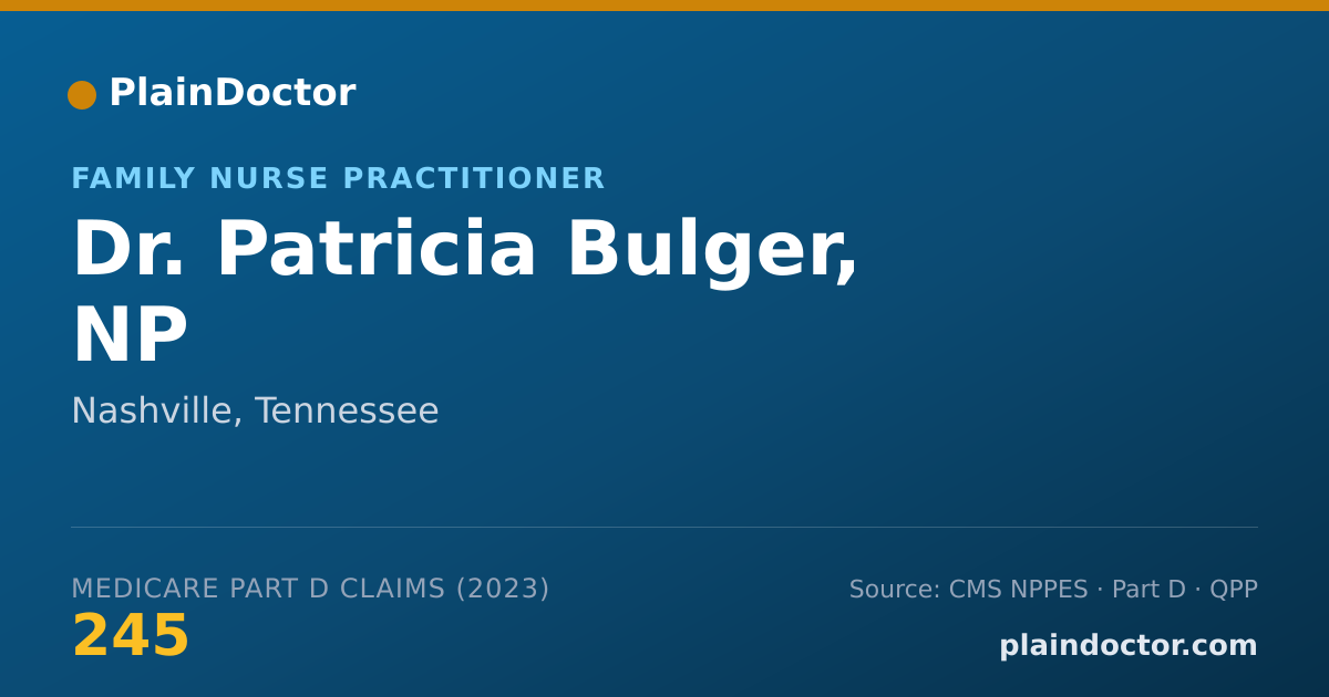 Shareable card for Patricia Bulger, NP - Family Nurse Practitioner, Nashville, TN