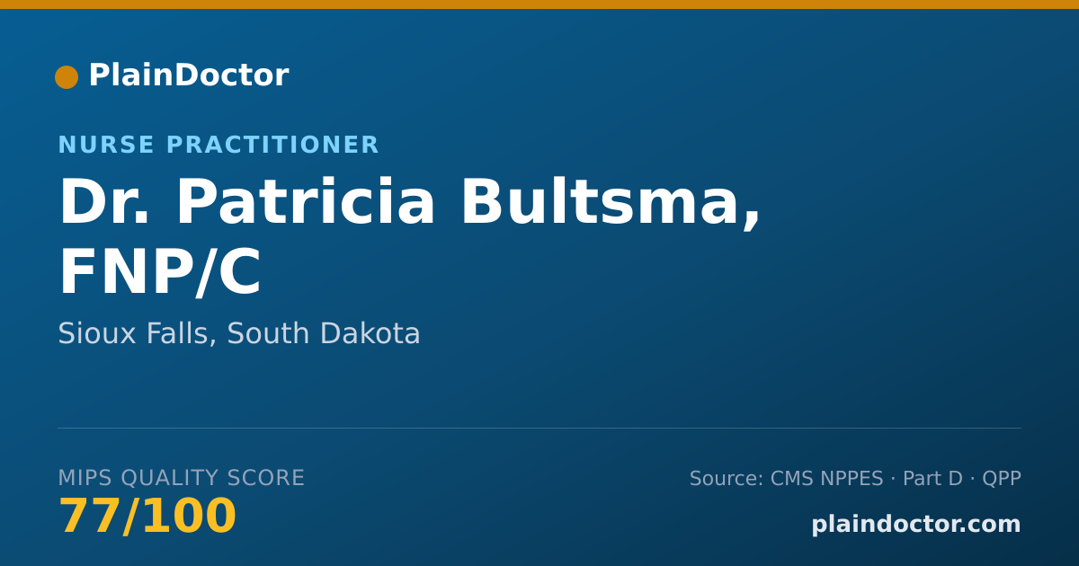 Shareable card for Patricia Bultsma, FNP/C - Nurse Practitioner, Sioux Falls, SD