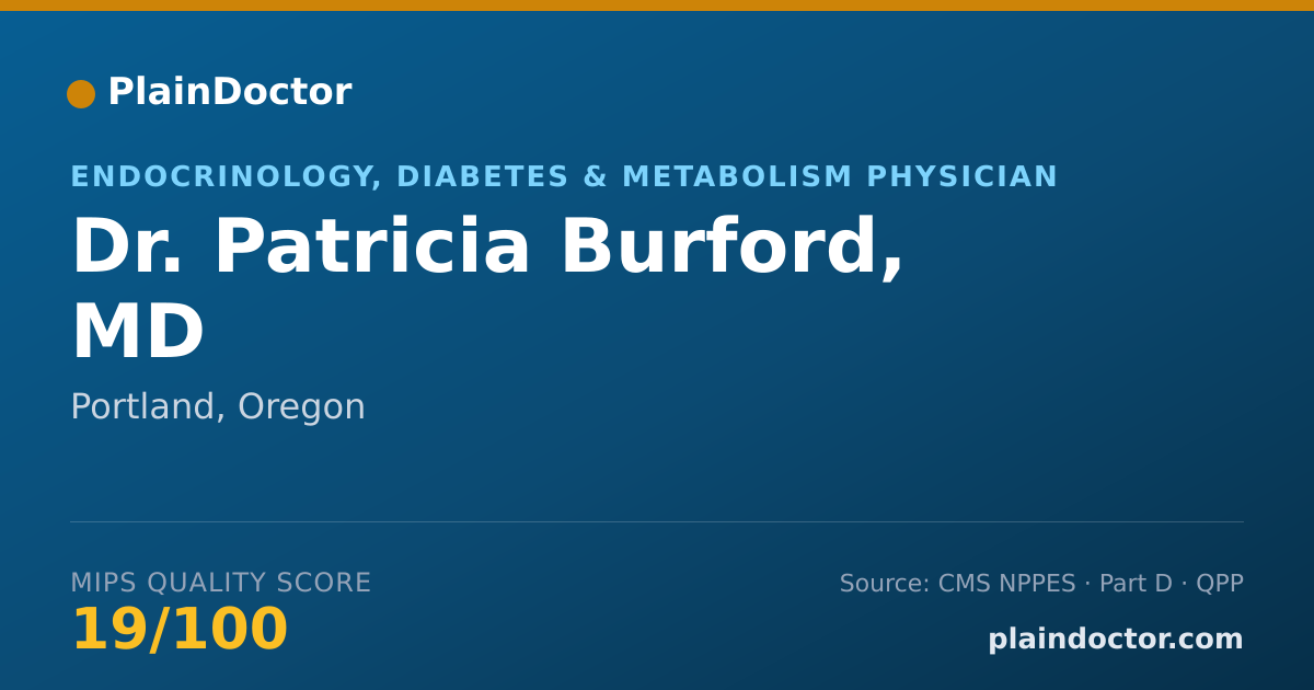 Shareable card for Patricia Burford, MD - Endocrinology, Diabetes & Metabolism Physician, Portland, OR