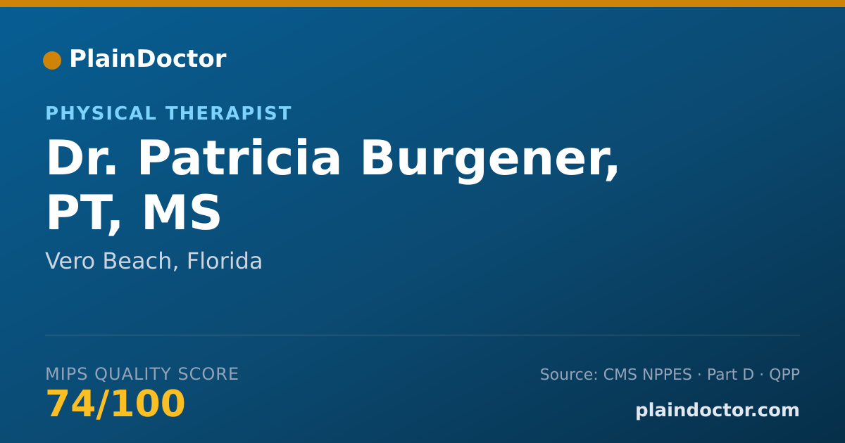 Shareable card for Patricia Burgener, PT, MS - Physical Therapist, Vero Beach, FL