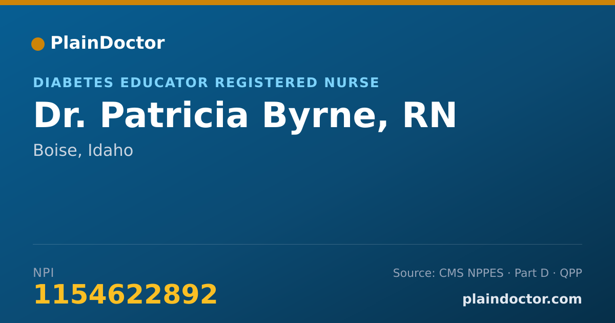 Shareable card for Patricia Byrne, RN - Diabetes Educator Registered Nurse, Boise, ID