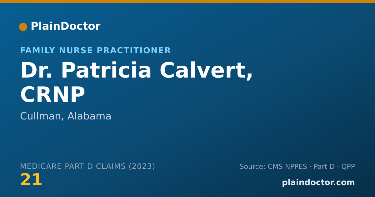 Shareable card for Patricia Calvert, CRNP - Family Nurse Practitioner, Cullman, AL