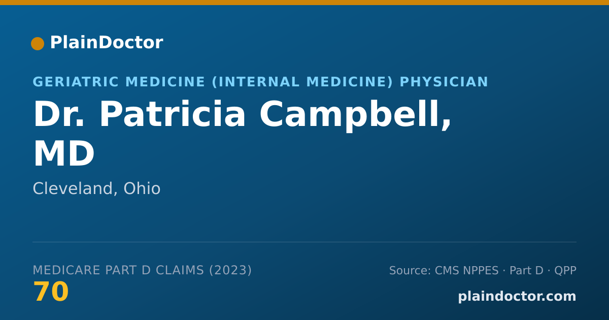 Shareable card for Patricia Campbell, MD - Geriatric Medicine (Internal Medicine) Physician, Cleveland, OH