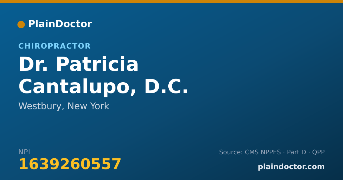 Shareable card for Patricia Cantalupo, D.C. - Chiropractor, Westbury, NY