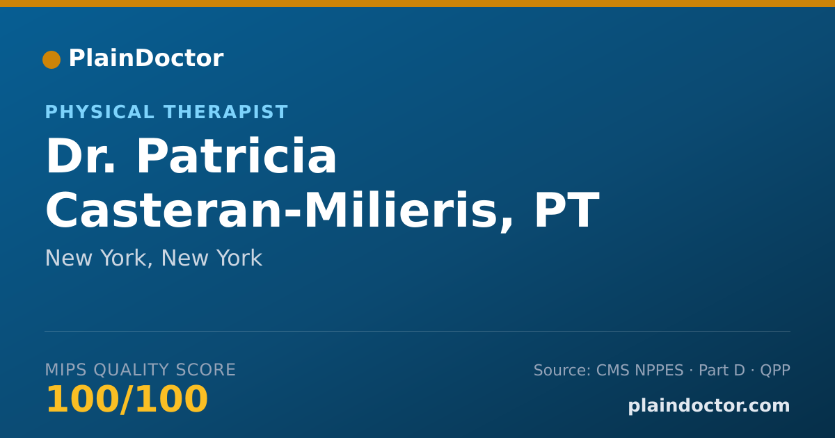 Shareable card for Patricia Casteran-Milieris, PT - Physical Therapist, New York, NY