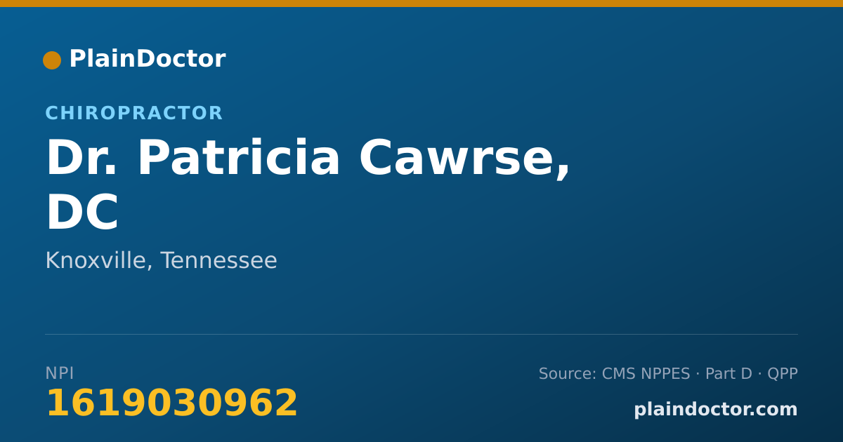 Shareable card for Patricia Cawrse, DC - Chiropractor, Knoxville, TN