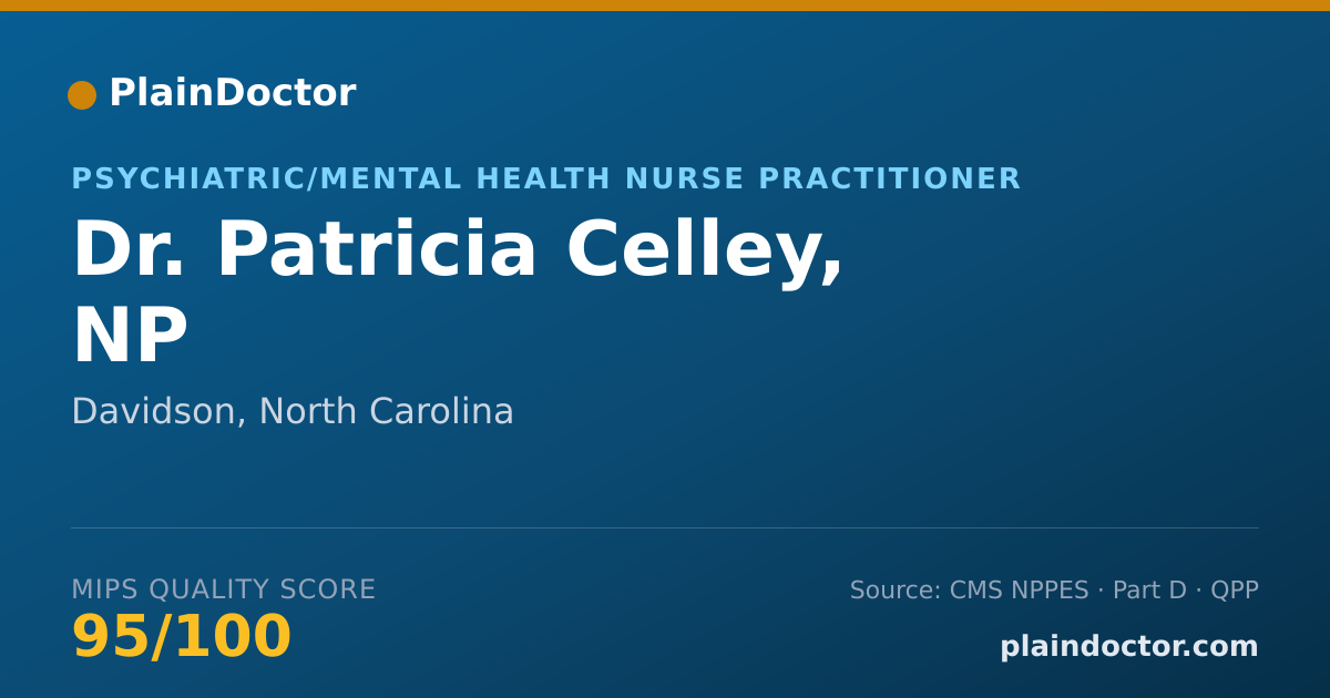 Shareable card for Patricia Celley, NP - Psychiatric/Mental Health Nurse Practitioner, Davidson, NC