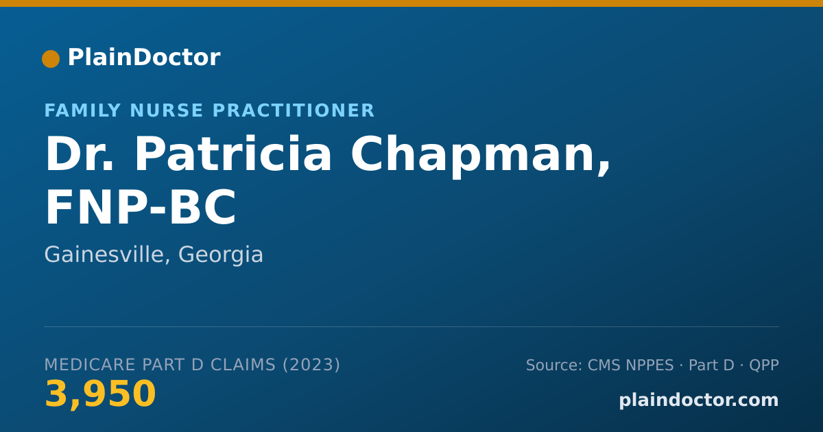 Shareable card for Patricia Chapman, FNP-BC - Family Nurse Practitioner, Gainesville, GA