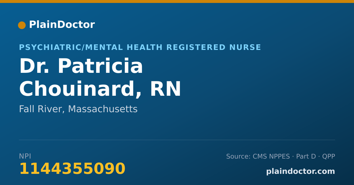 Shareable card for Patricia Chouinard, RN - Psychiatric/Mental Health Registered Nurse, Fall River, MA