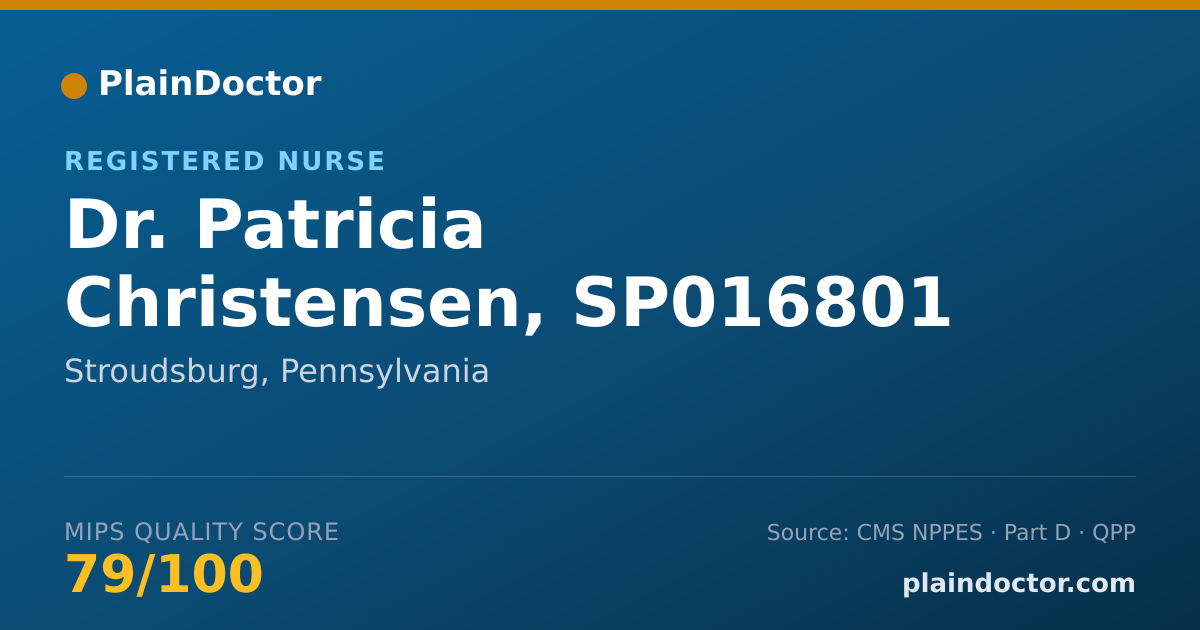 Shareable card for Patricia Christensen, SP016801 - Registered Nurse, Stroudsburg, PA