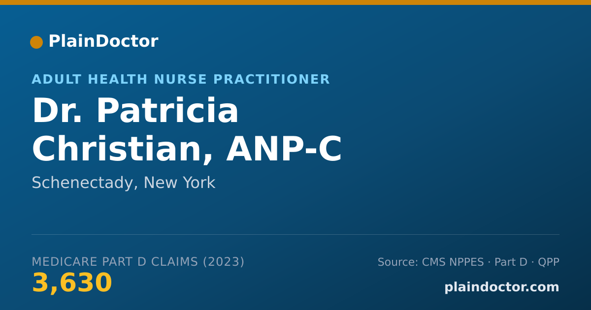 Shareable card for Patricia Christian, ANP-C - Adult Health Nurse Practitioner, Schenectady, NY