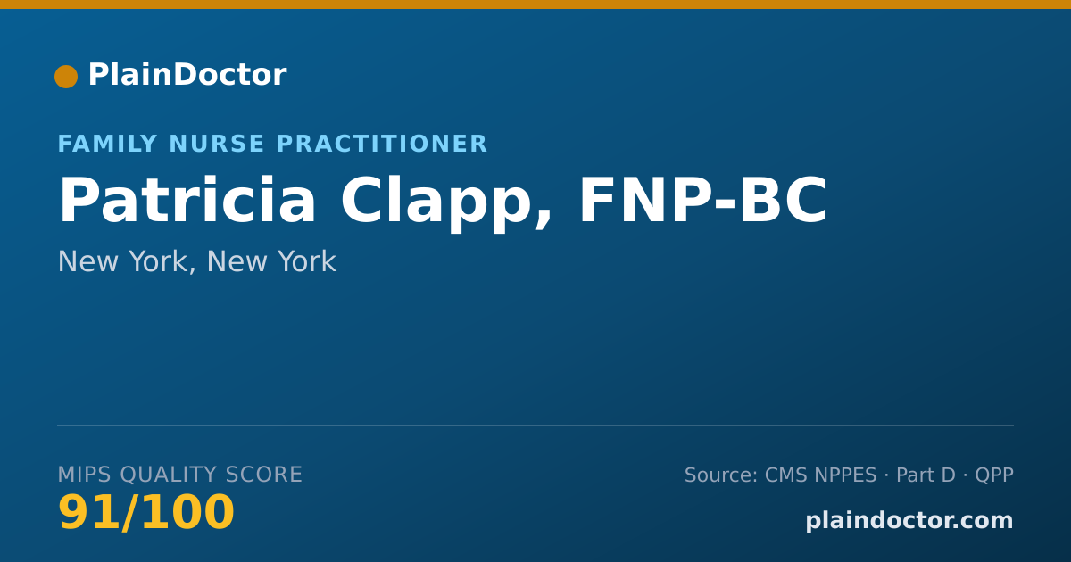 Shareable card for Patricia Clapp, FNP-BC - Family Nurse Practitioner, New York, NY