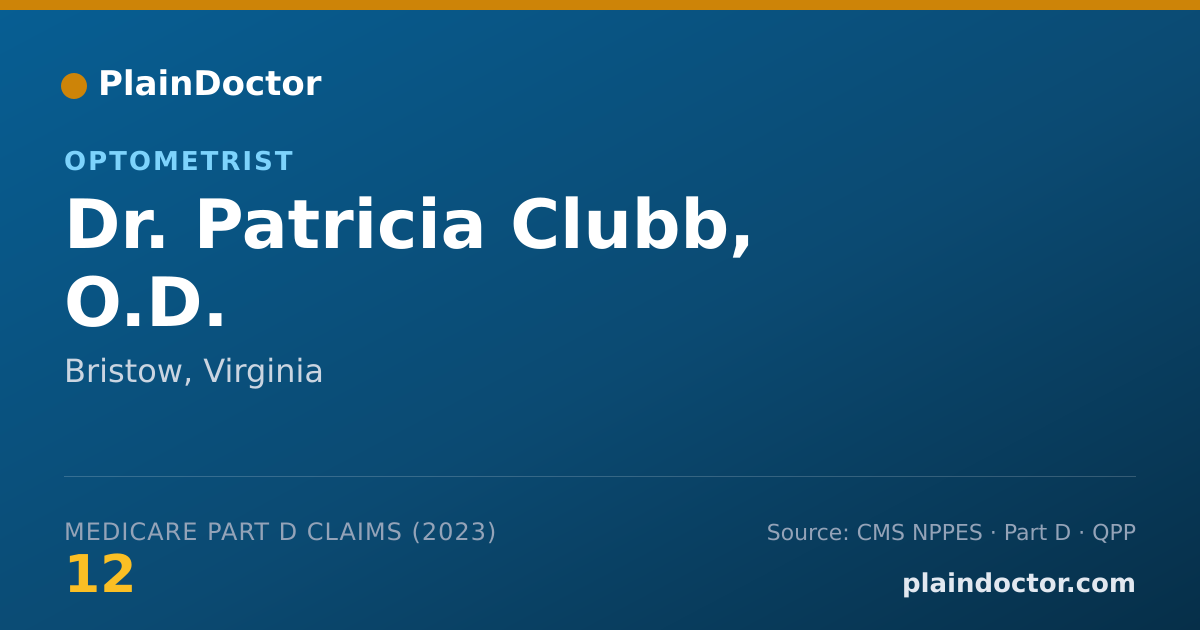 Shareable card for Patricia Clubb, O.D. - Optometrist, Bristow, VA