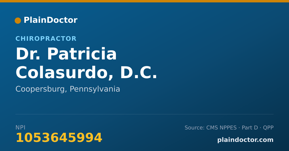 Shareable card for Patricia Colasurdo, D.C. - Chiropractor, Coopersburg, PA