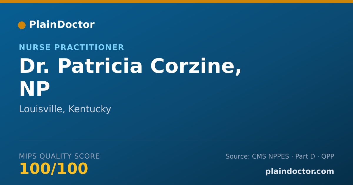 Shareable card for Patricia Corzine, NP - Nurse Practitioner, Louisville, KY
