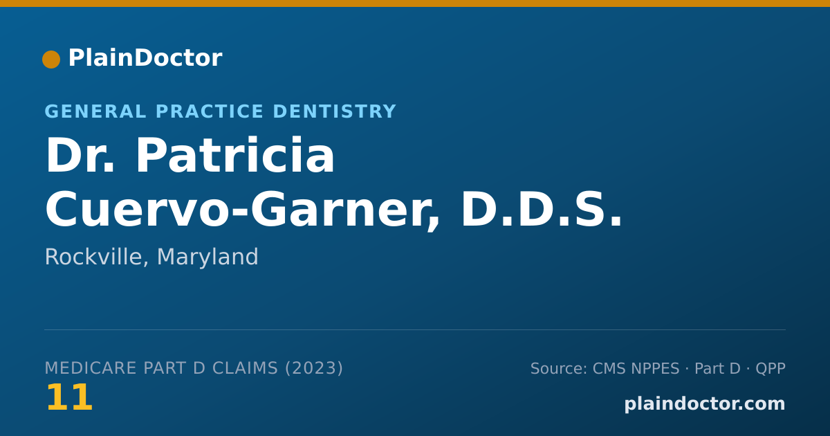 Shareable card for Patricia Cuervo-Garner, D.D.S. - General Practice Dentistry, Rockville, MD