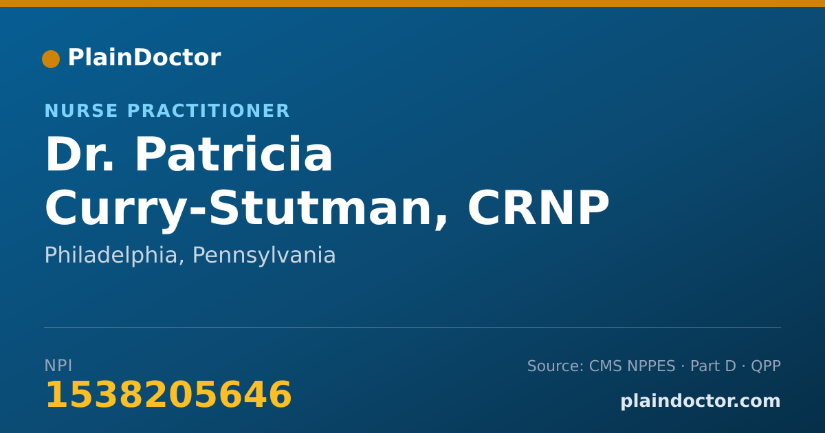 Shareable card for Patricia Curry-Stutman, CRNP - Nurse Practitioner, Philadelphia, PA