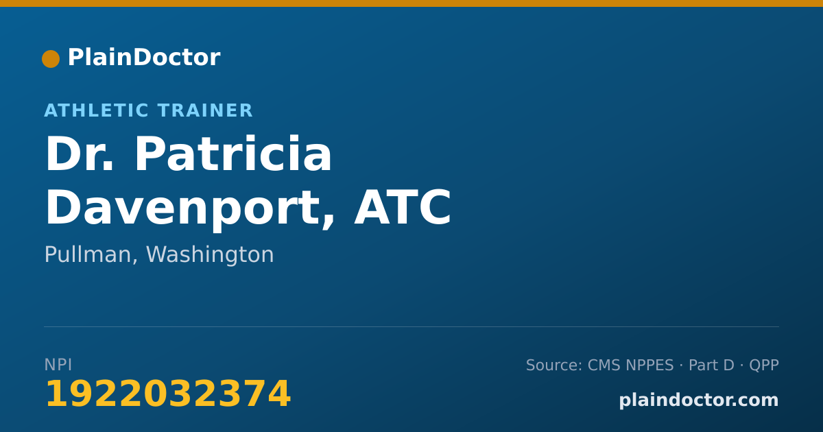 Shareable card for Patricia Davenport, ATC - Athletic Trainer, Pullman, WA