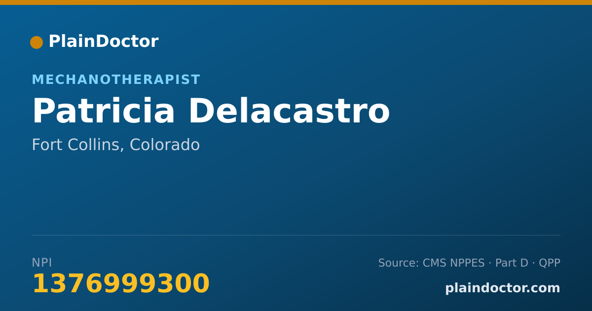 Shareable card for Patricia Delacastro - Mechanotherapist, Fort Collins, CO