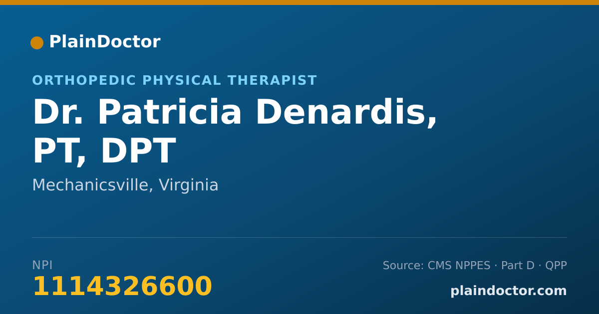 Shareable card for Patricia Denardis, PT, DPT - Orthopedic Physical Therapist, Mechanicsville, VA