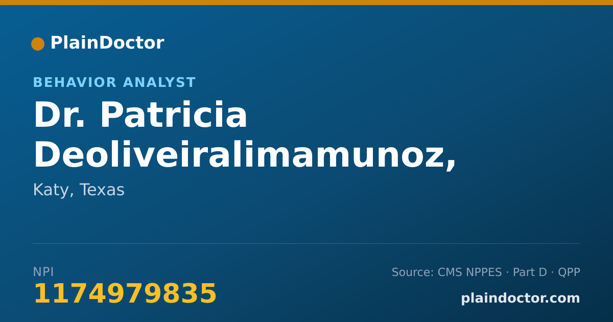 Shareable card for Patricia Deoliveiralimamunoz, PHD - Behavior Analyst, Katy, TX