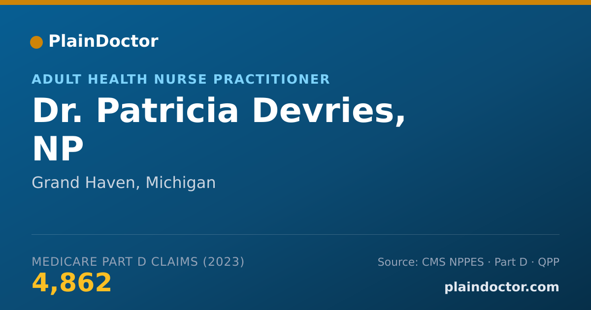 Shareable card for Patricia Devries, NP - Adult Health Nurse Practitioner, Grand Haven, MI