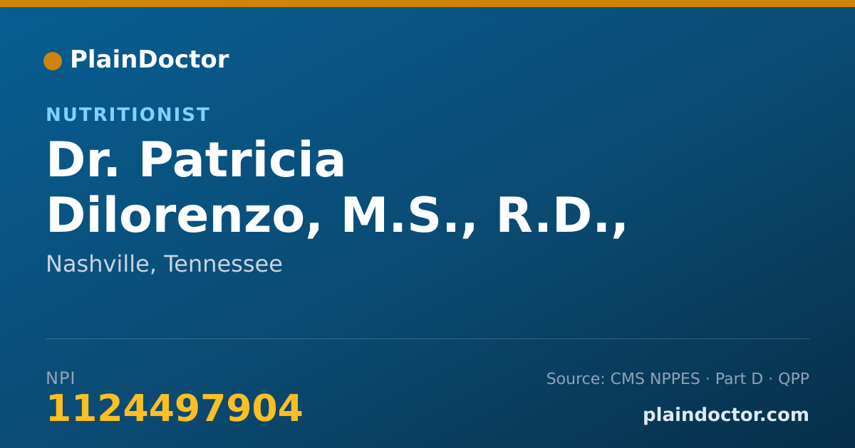 Shareable card for Patricia Dilorenzo, M.S., R.D., L.D.N. - Nutritionist, Nashville, TN