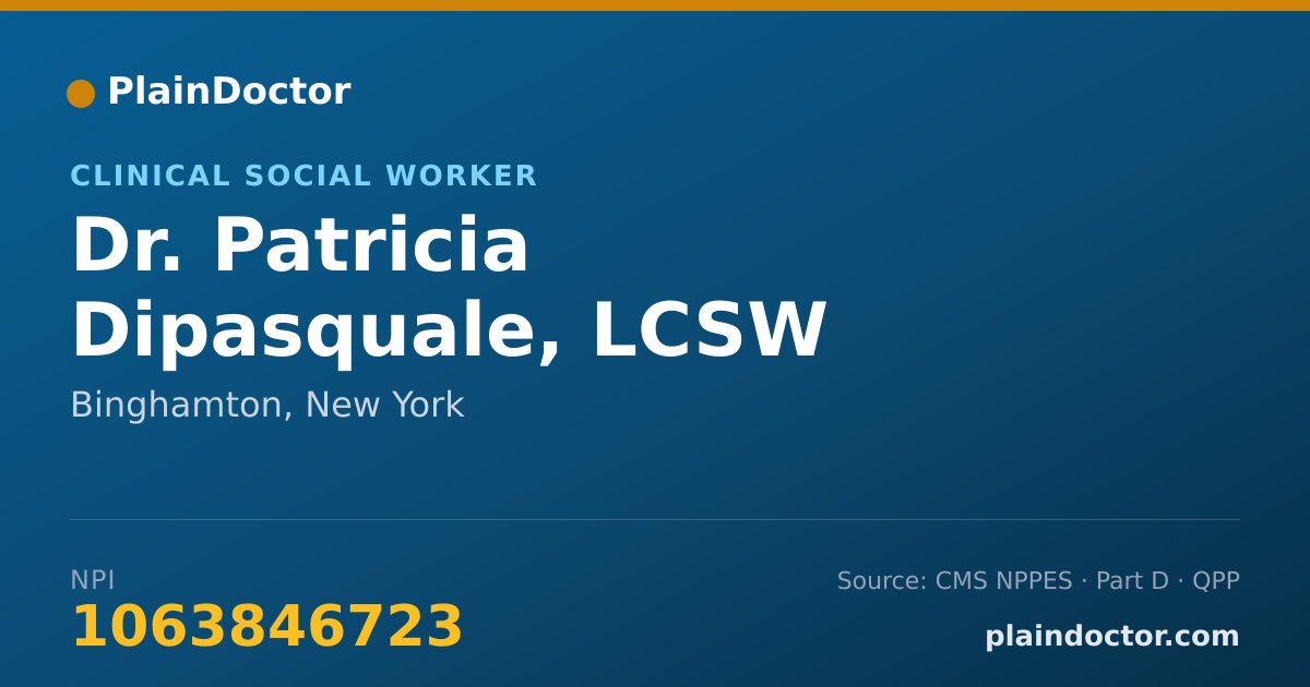 Shareable card for Patricia Dipasquale, LCSW - Clinical Social Worker, Binghamton, NY