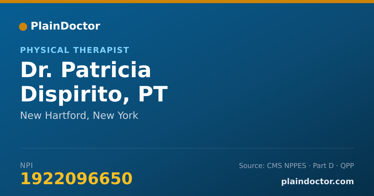 Shareable card for Patricia Dispirito, PT - Physical Therapist, New Hartford, NY