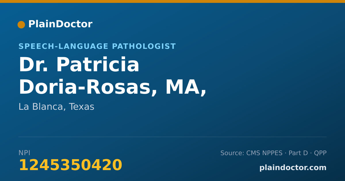 Shareable card for Patricia Doria-Rosas, MA, CCC-SLP - Speech-Language Pathologist, La Blanca, TX