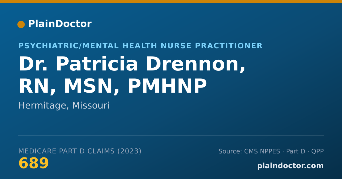 Shareable card for Patricia Drennon, RN, MSN, PMHNP - Psychiatric/Mental Health Nurse Practitioner, Hermitage, MO