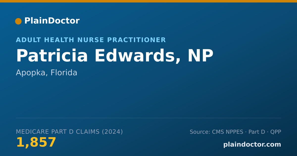 Shareable card for Patricia Edwards, NP - Adult Health Nurse Practitioner, Apopka, FL